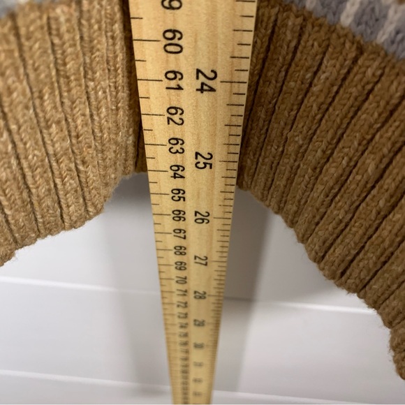 Lands End Fair Isle Sweater Tan Red Women XL 18 Fisherman Fall Thanksgiving Ski - Picture 10 of 11